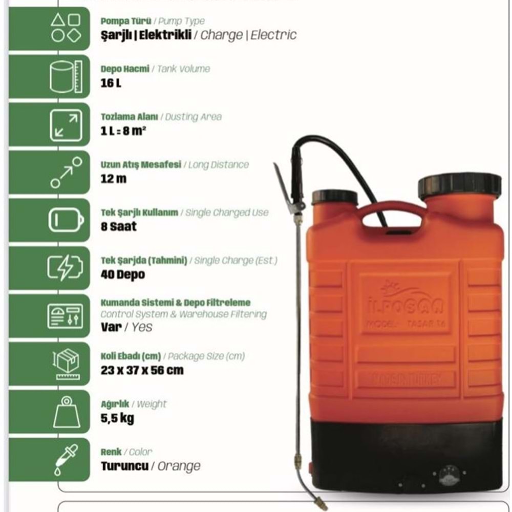 KLİMA TEMİZLEME POMPASI 16LT İLPOSAN