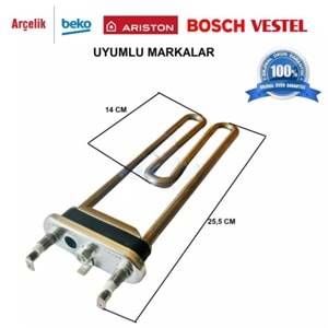 ÇAMAŞIR MAKİNESİ REZİSTANSI ÜNİVERSAL DELİKLİ 1850W 25,5X14CM