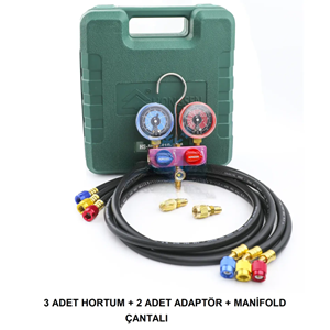 Hongsen HS-M02 120 CM Hortumlu Kutulu Manifold R22/R410/R32