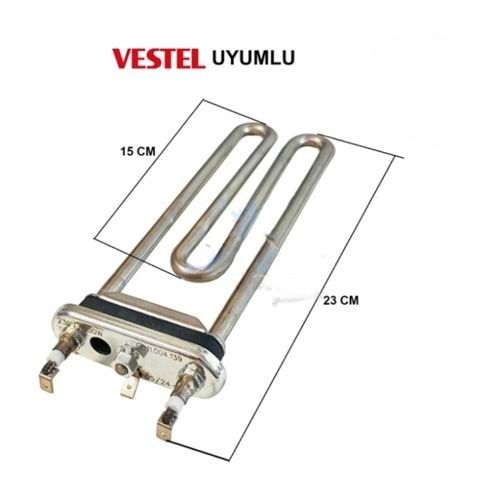 ÇAMAŞIR MAKİNESİ REZİSTANSI VESTEL DELİKLİ 1700W 23x15cm