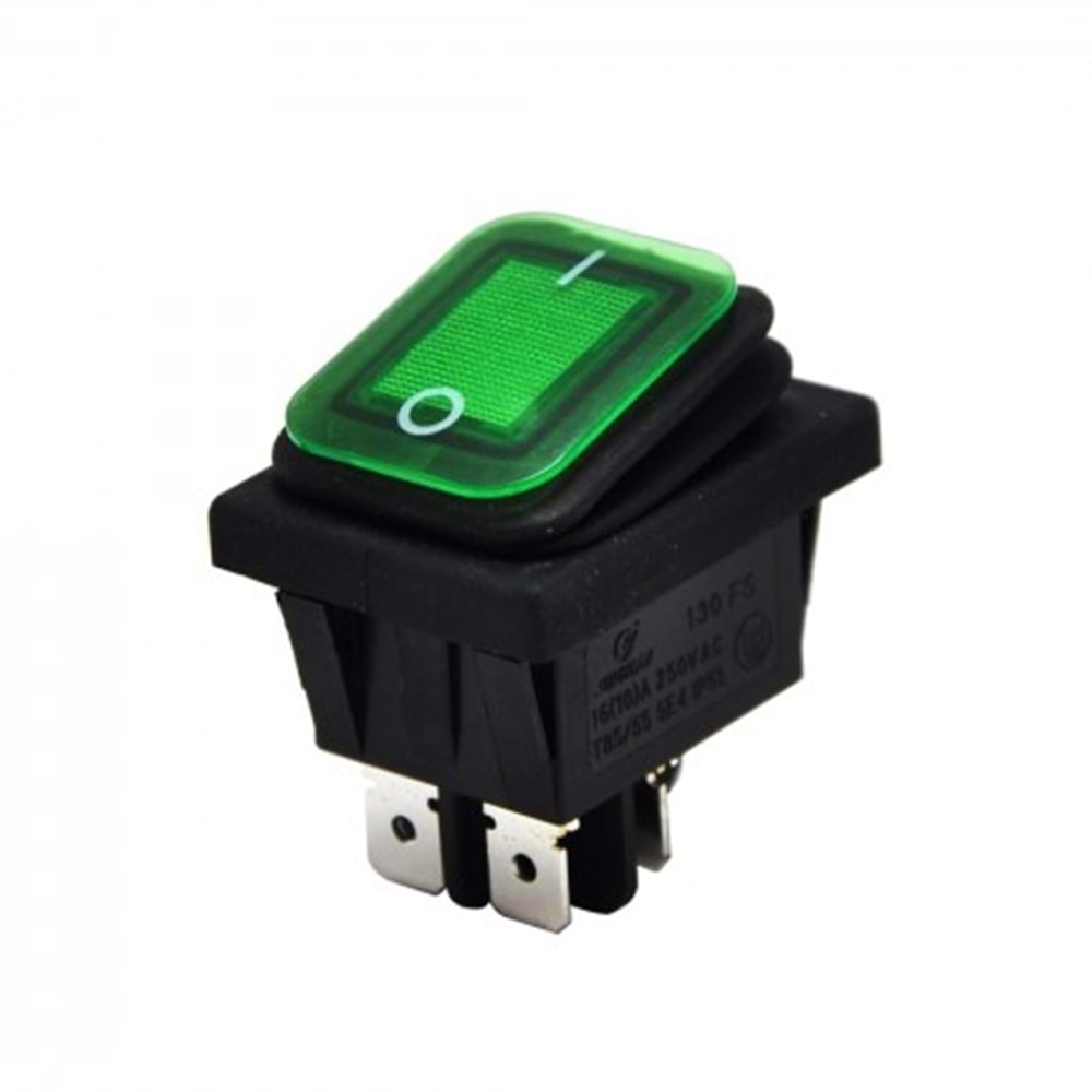 0-1 Körüklü Işıklı Anahtar Yeşil