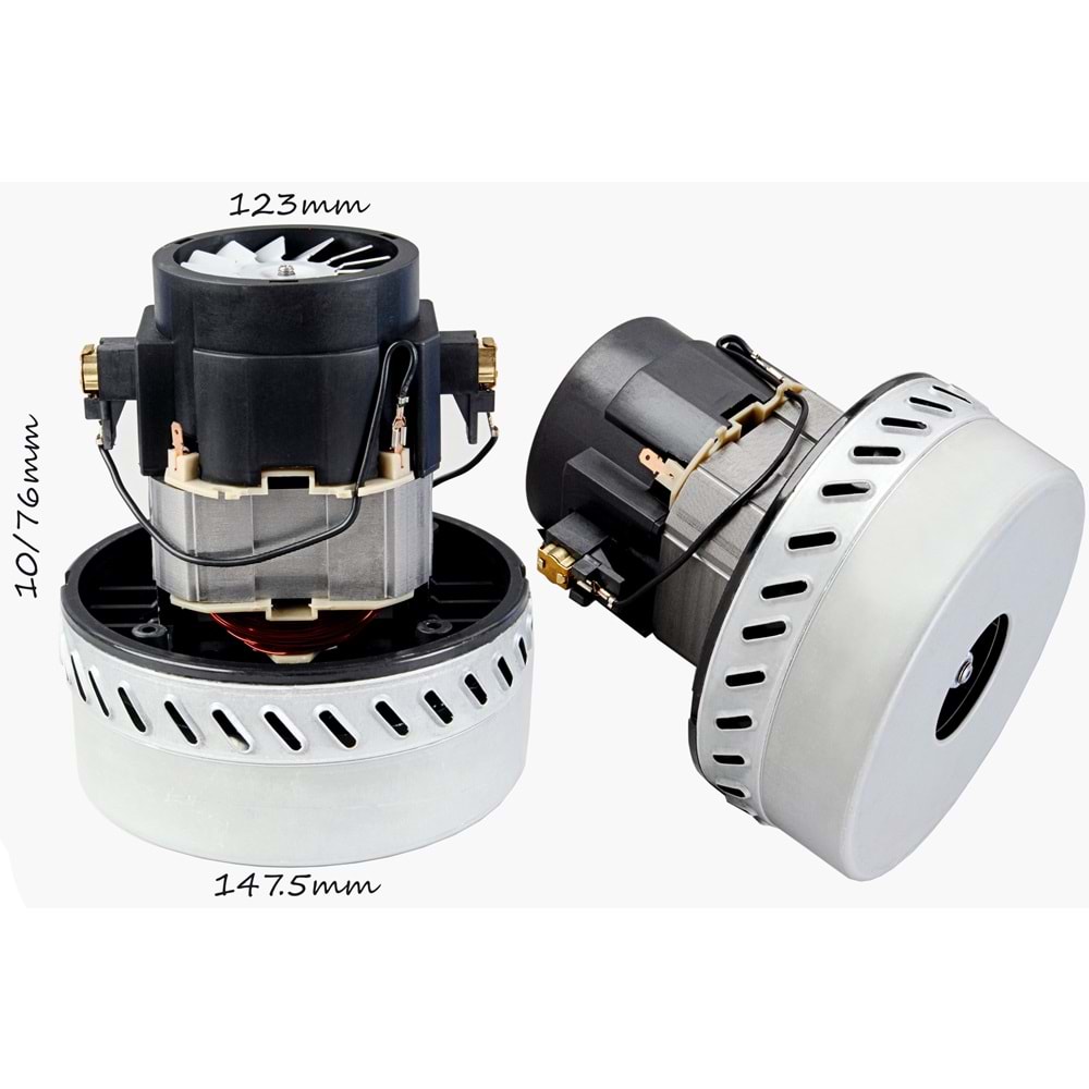 BT60-24 Çift Fanlı Süpürge Motoru (Bakır Sargı 400W 24V)